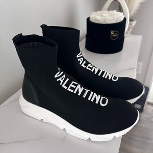 Valentino Tom Logo High-Top Sock Sneakers